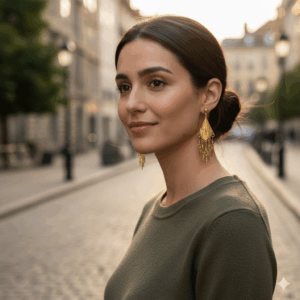 Brincos Longo luxo - Banhadas a Ouro 18k - Imagem 2