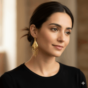 Brincos Longo luxo - Banhadas a Ouro 18k - Imagem 3