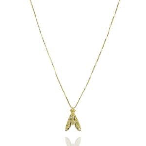 Colar Nossa Senhora Com Zircônias Azuis Banhado em Ouro 18k - Imagem 3