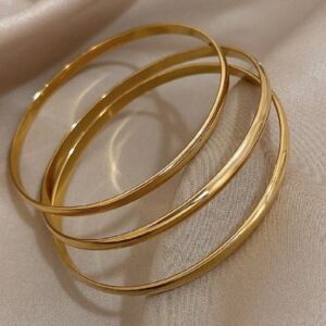 Pulseira Escrava Lisa Banhada a Ouro 18k Semijoias - Imagem 5