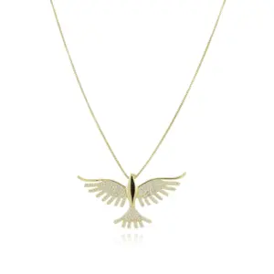 Colar Espírito Santo Cravejado de Zircônias cristais (50cm+5cm)banhado a outro18k - Imagem 2