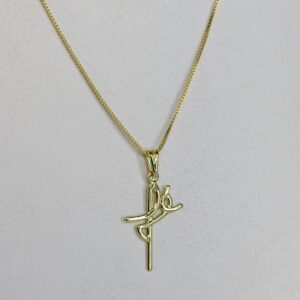 Colar Com Pingente Da Fé Banhado em Ouro 18k - Imagem 4